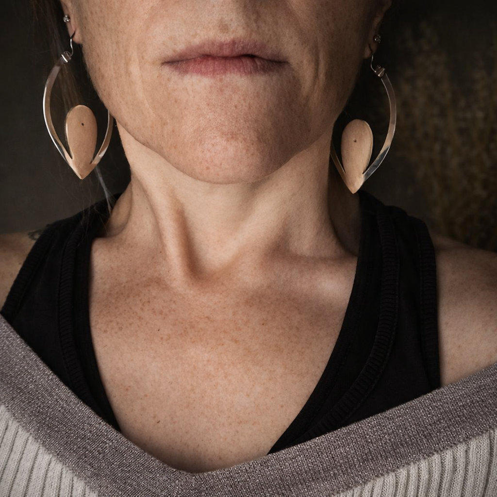 Antique café - Boucles d'oreilles lourdes en Argent