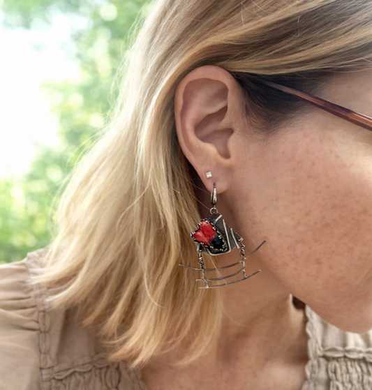 Spirit of Kokoro - Heavy Silver Earrings
