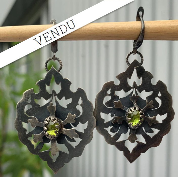 Floral Compasses - Lightweight Silver Earrings