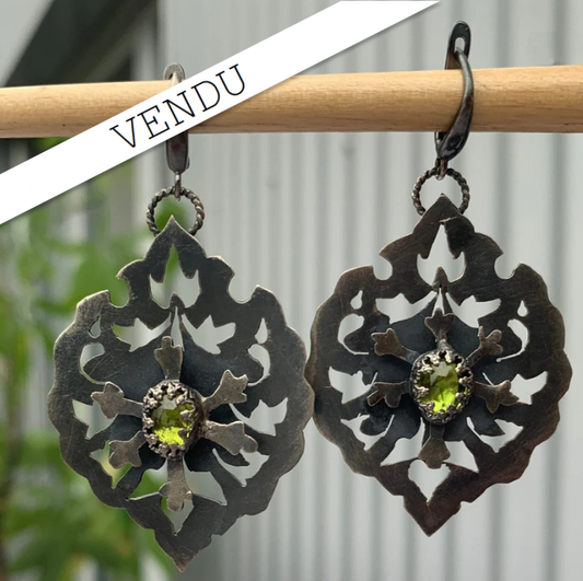 Floral Compasses - Lightweight Silver Earrings